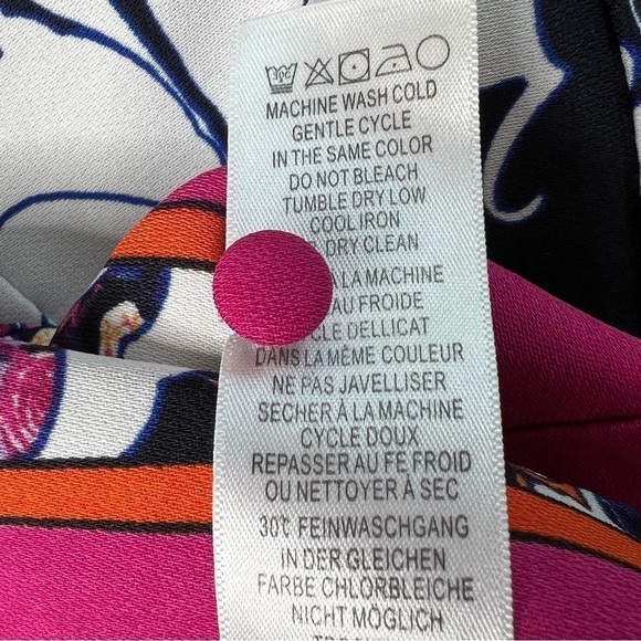 ADRIANNA PAPELL Hot Pink Multi Colored Sleeveless Dress With Pockets Size 4 - Picture 13 of 16